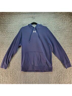Under Armour Shirt Mens Medium ColdGear Navy Blue Pullover Hoodie *Read*